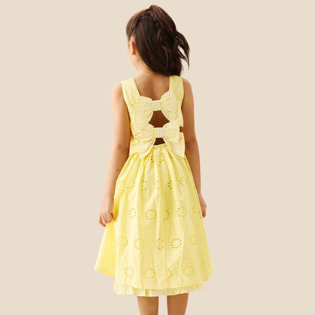 Natalie Broderie Bow Back Dress - Angel & Rocket