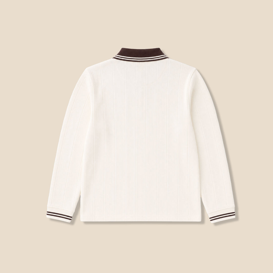 Boys Solid White Polo T-shirts - Angel & Rocket