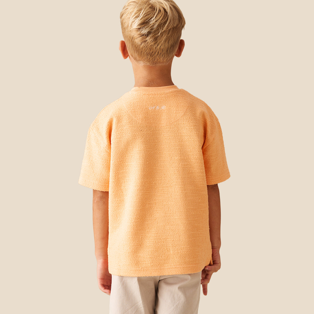 Parker Orange Textured T Shirt - Angel & Rocket
