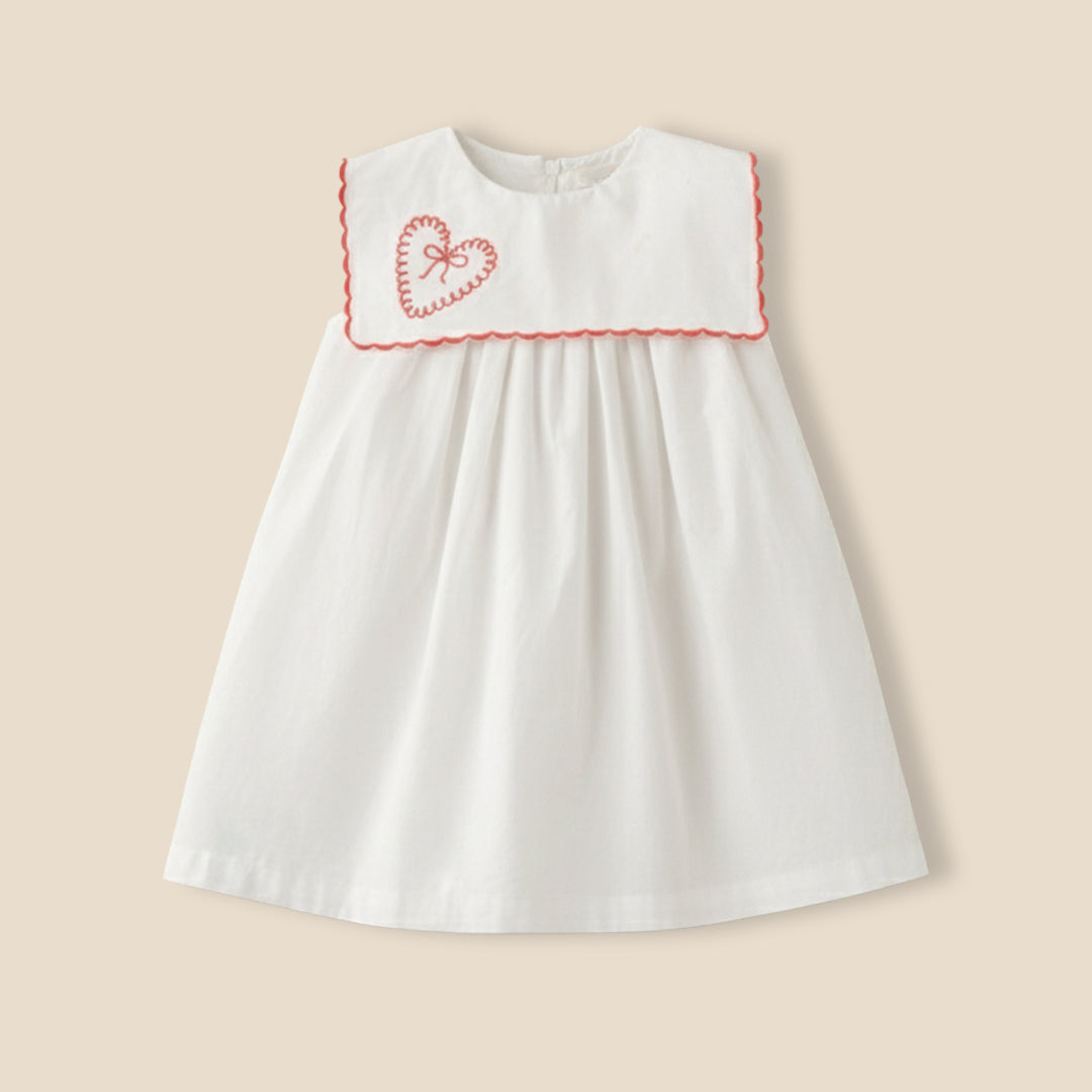 Betty Scalloped Collar Embroidered Dress - Angel & Rocket