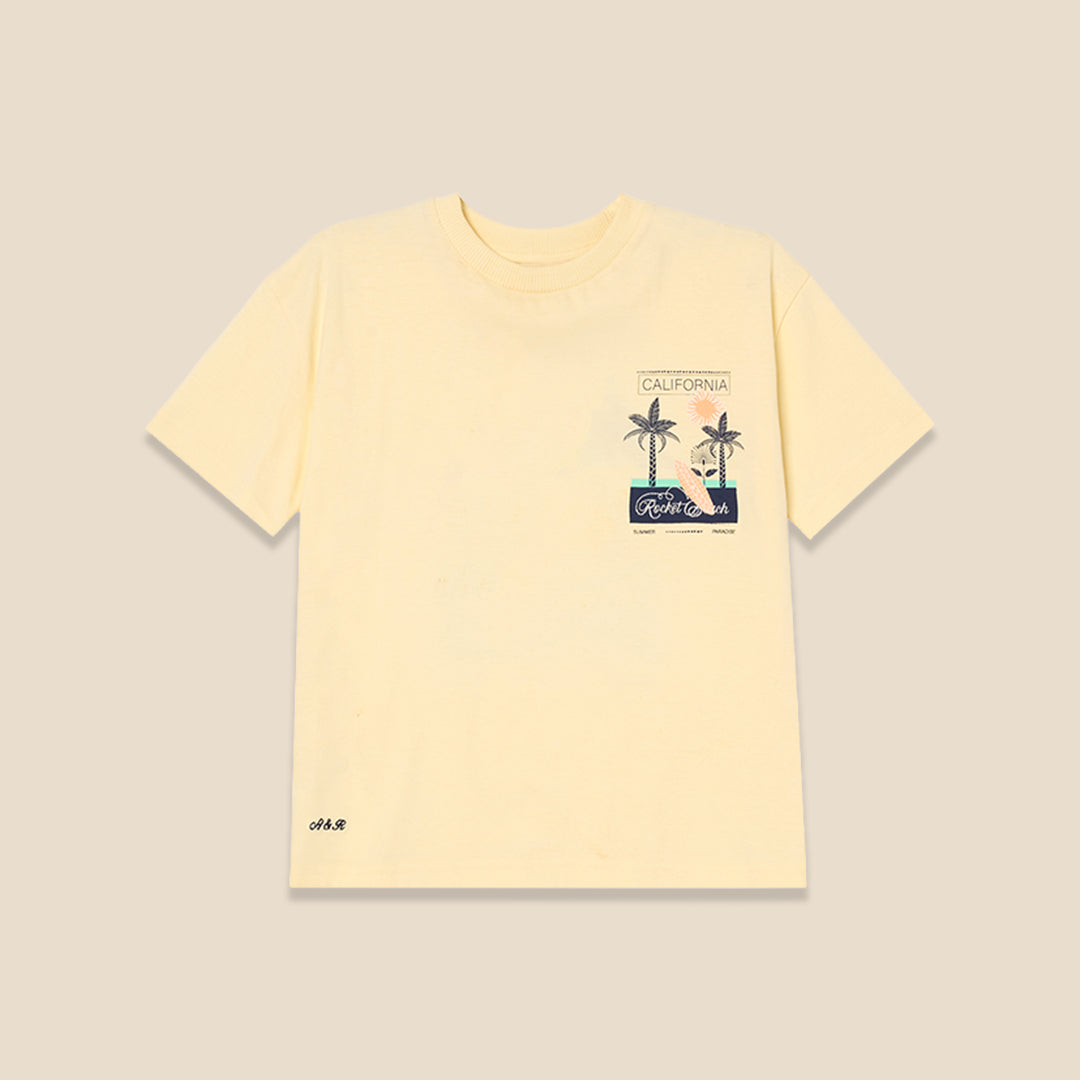Remi Palm Scene Back Graphic T Shirt - Angel & Rocket