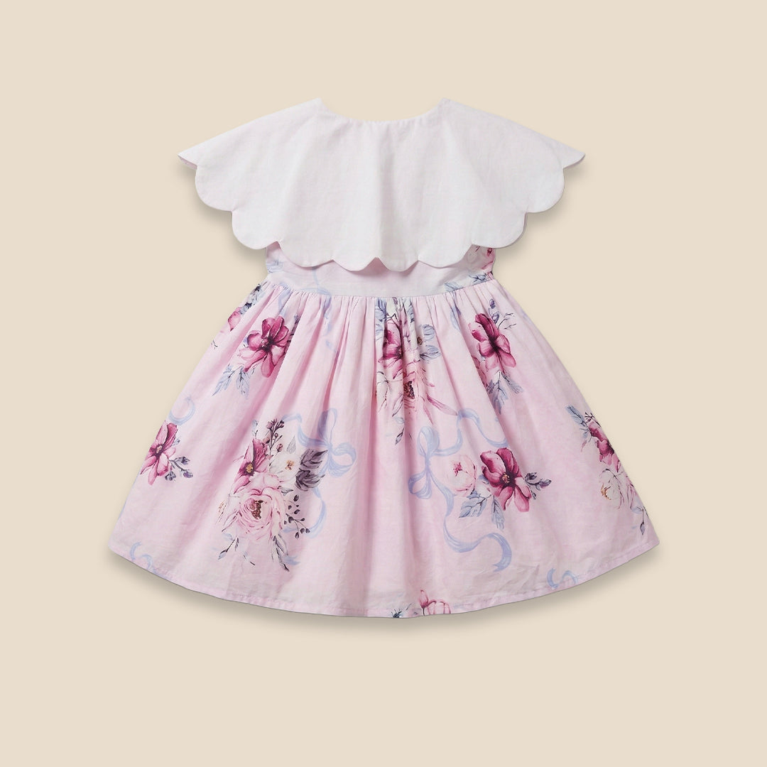 Sybil Pink Scalloped Collar Dress