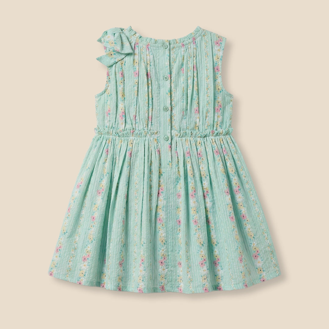 Gianna Floral Stripe Bow Shoulder Dress - Angel & Rocket