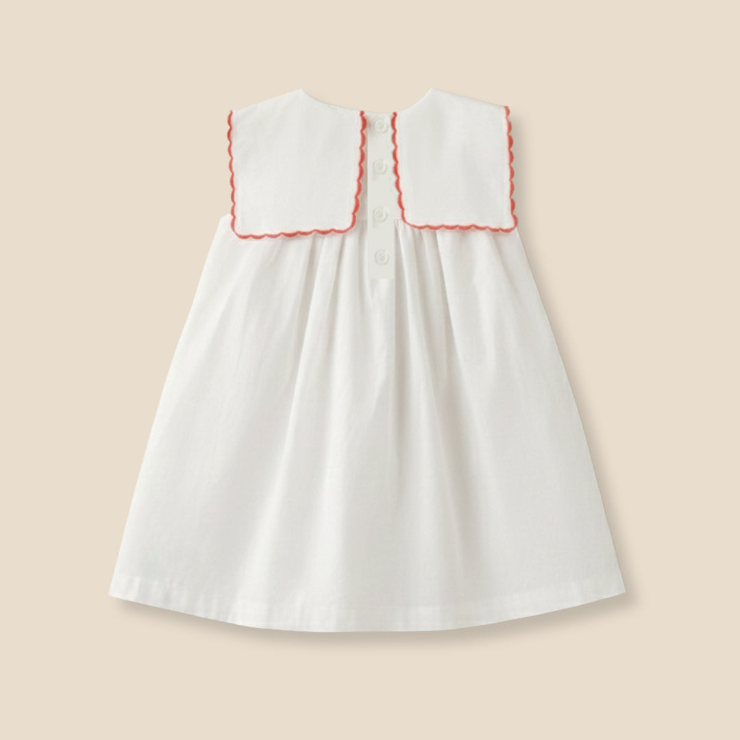 Betty Scalloped Collar Embroidered Dress - Angel & Rocket