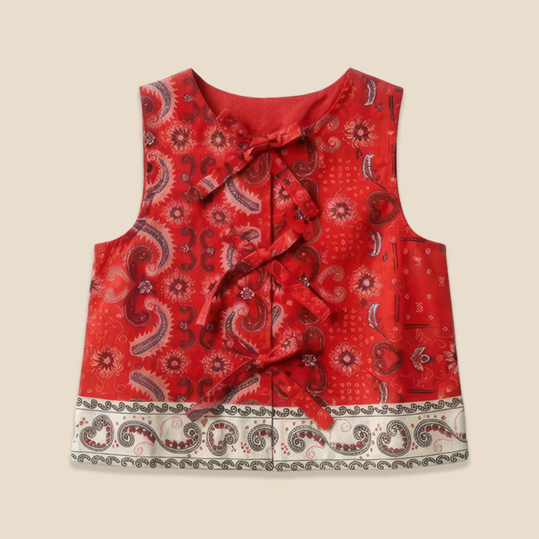 Ava Tie Front Bandana Print Top - Angel & Rocket
