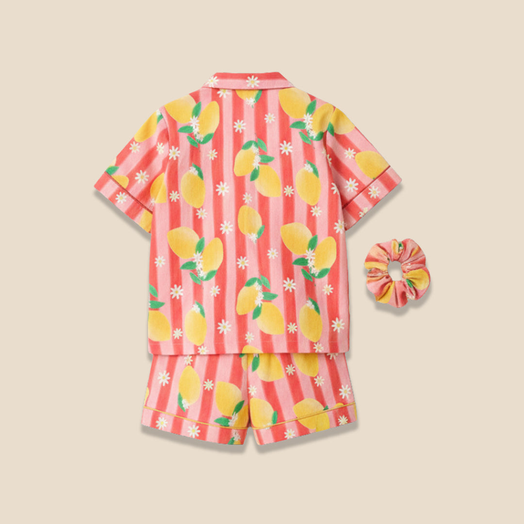 Capri Lemon Print Shirt & Short PJs - Angel & Rocket