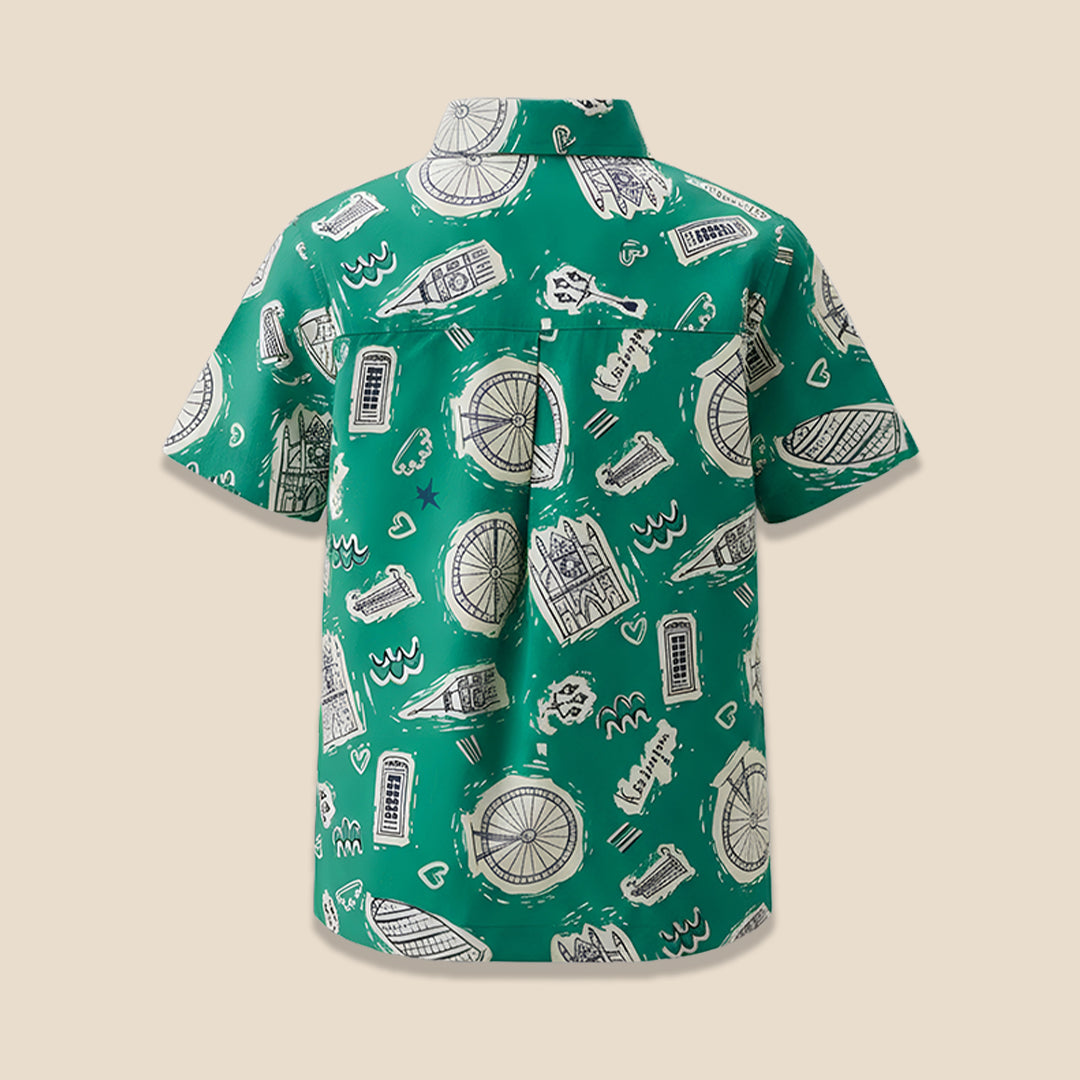 Damien City Print Shirt - Angel & Rocket