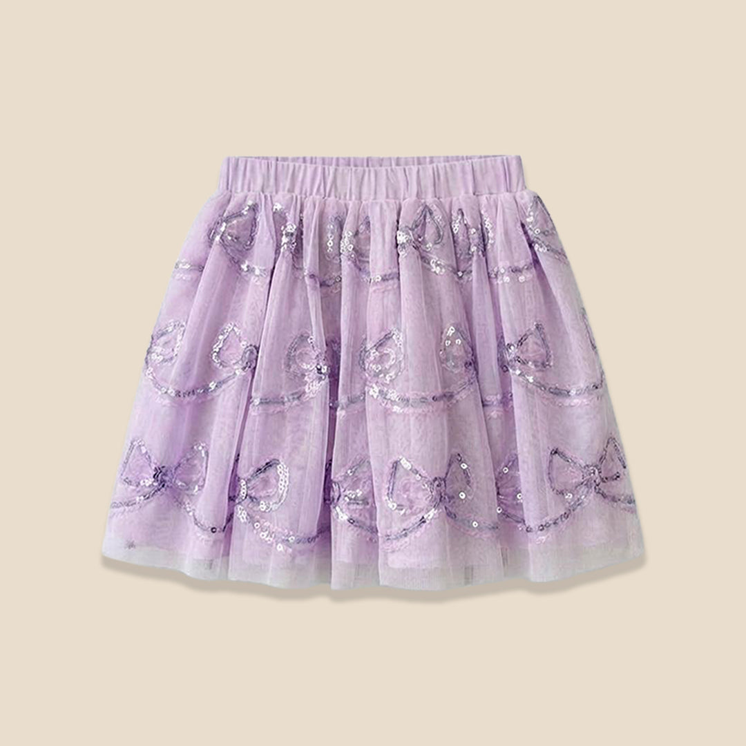 Delta Purple Bow Sequin Skirt - Angel & Rocket