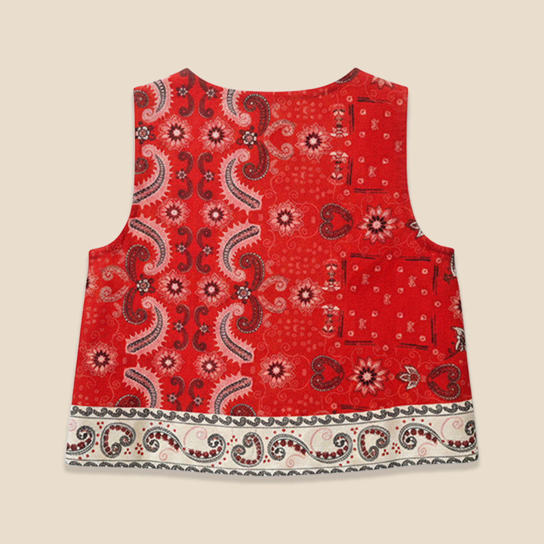 Ava Tie Front Bandana Print Top - Angel & Rocket