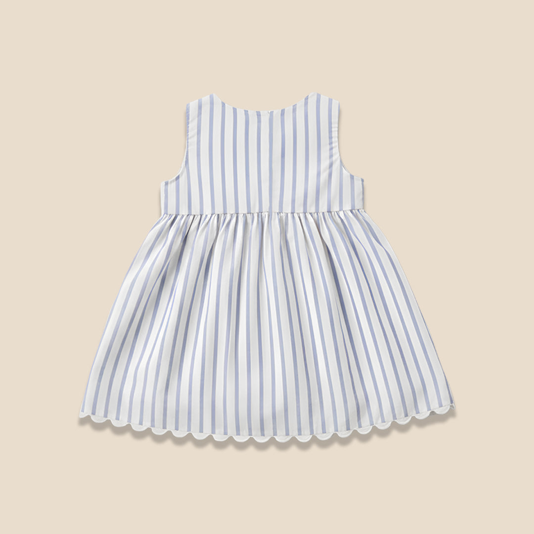 Maggie Stripe Scalloped Dress - Angel & Rocket