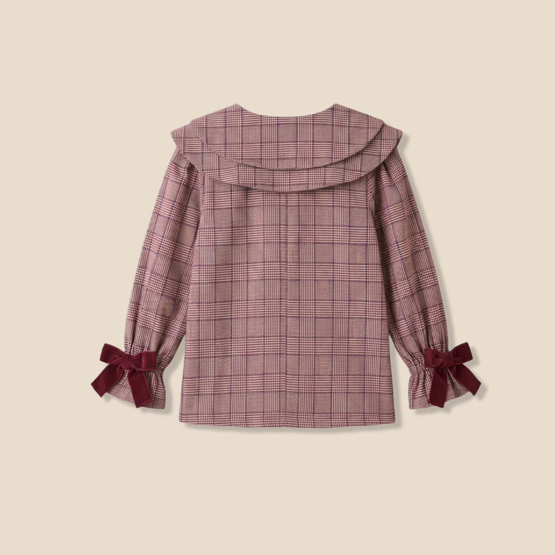 Clara Double Collar Check Blouse