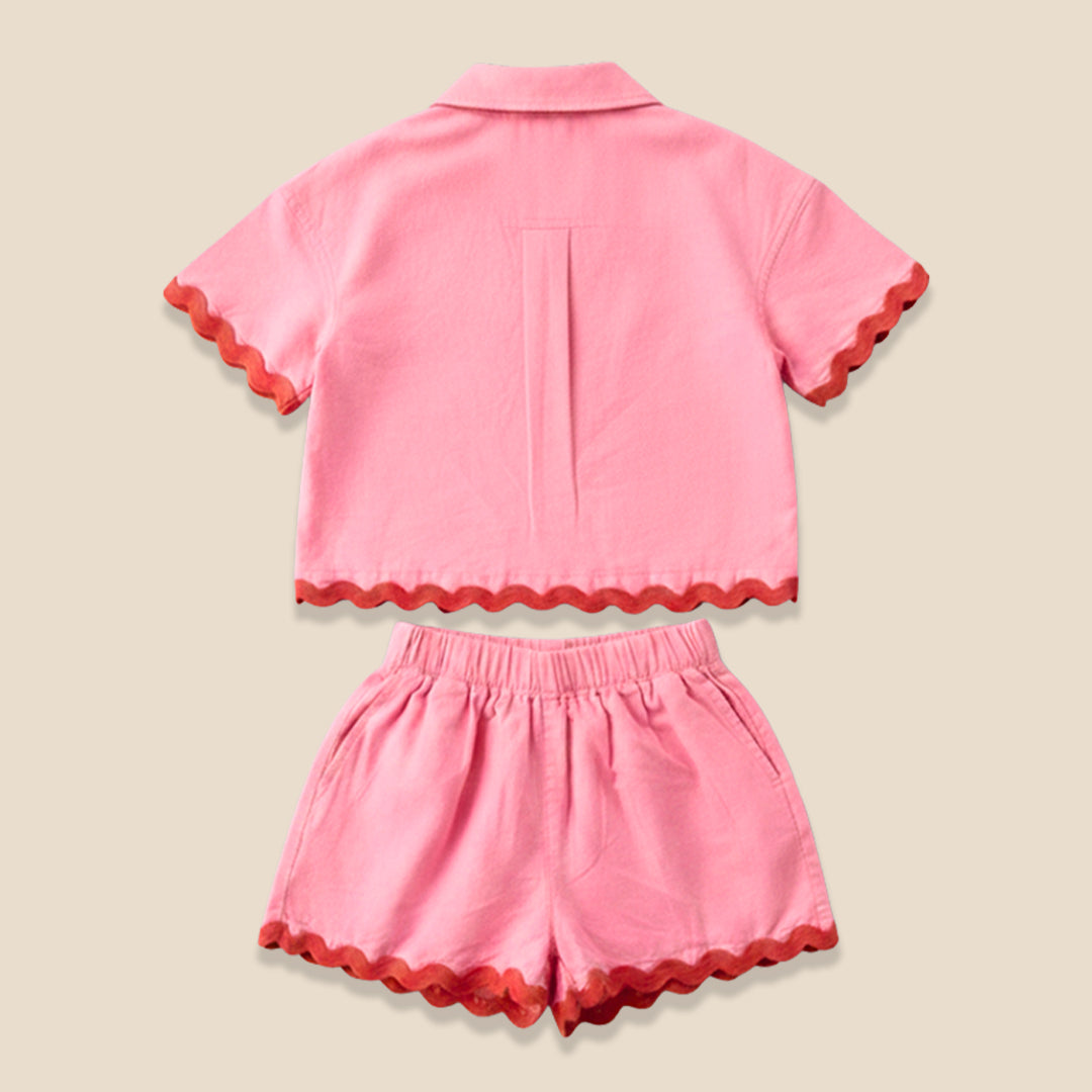 Brooke Ric Rac Trim Short And Shirt Set - Angel & Rocket