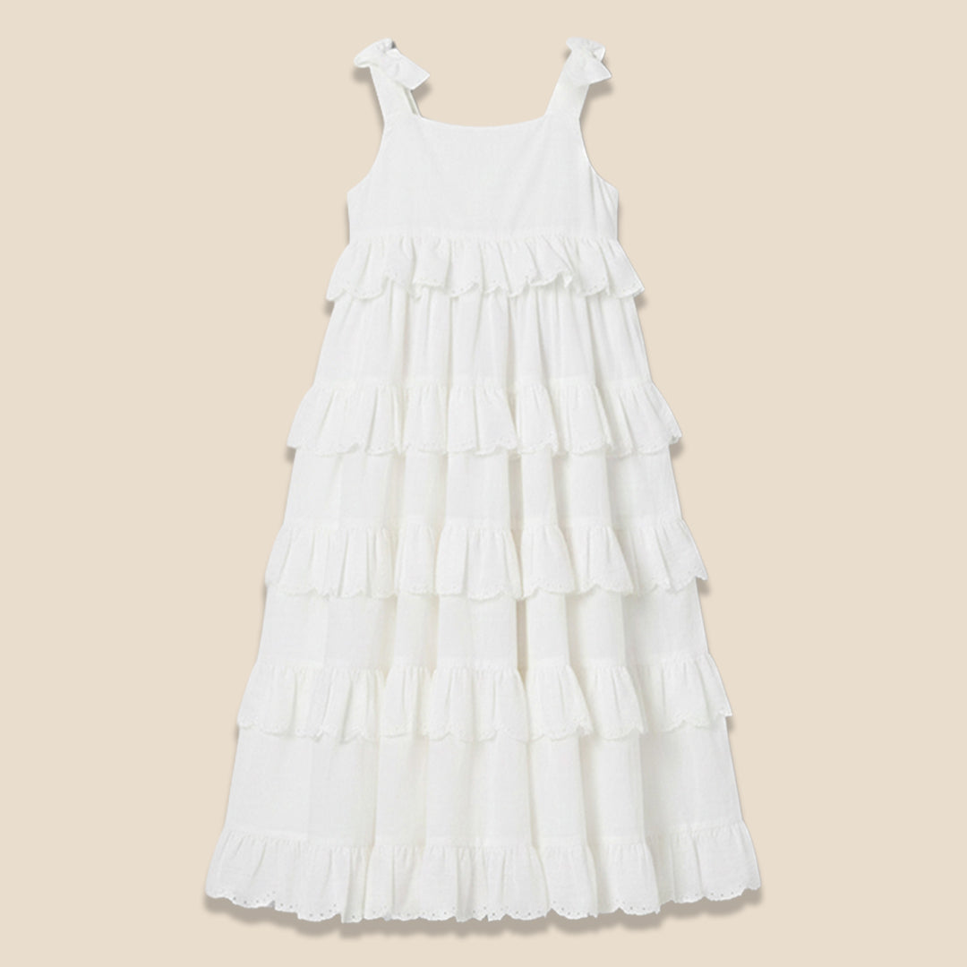 Yasmine Bow Strap Detail Tiered Midaxi Dress - Angel & Rocket