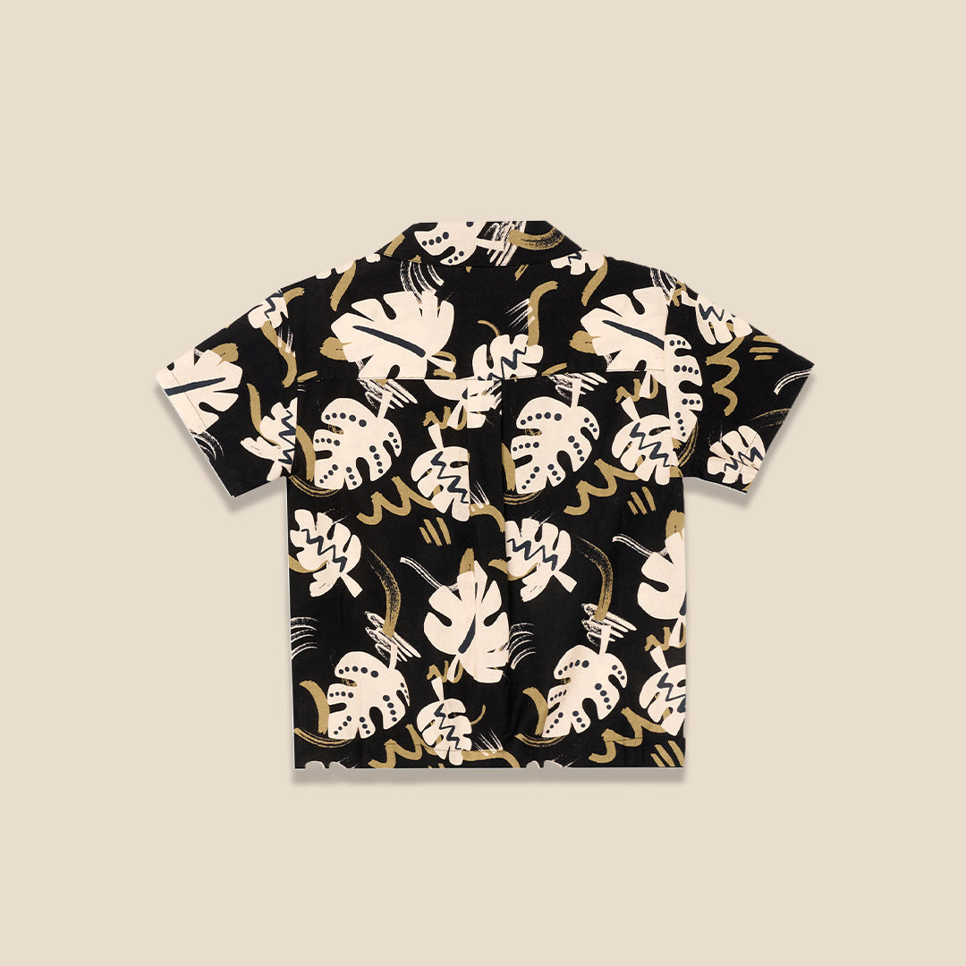 Finn Leaf Print Textured Shirt - Angel & Rocket