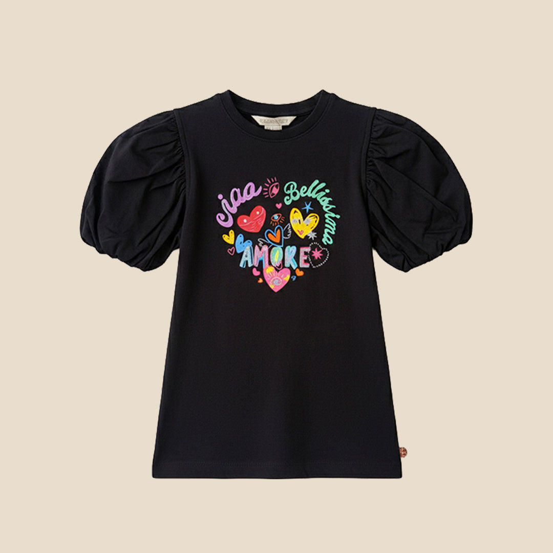 Aida Amore Print Puff Sleeve T Shirt - Angel & Rocket