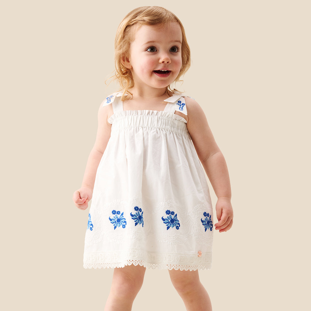 Alessia Embroidered Scalloped Dress - Angel & Rocket