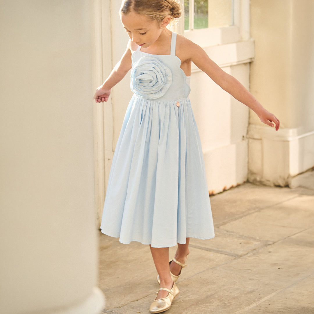 Allegra Corsage Scallop Swing Dress