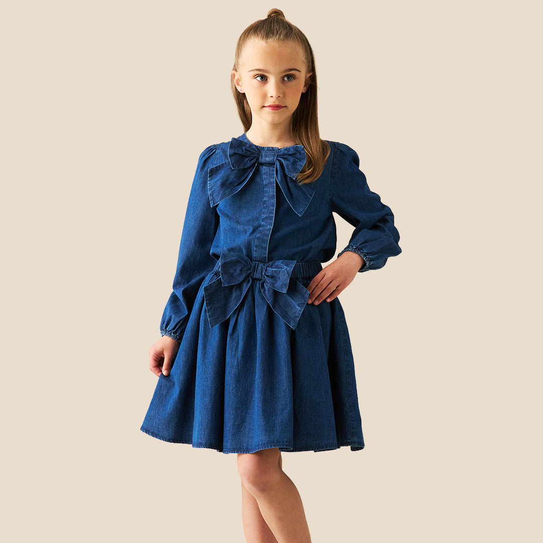 Angel & Rocket Girls Solid Blue Skirt