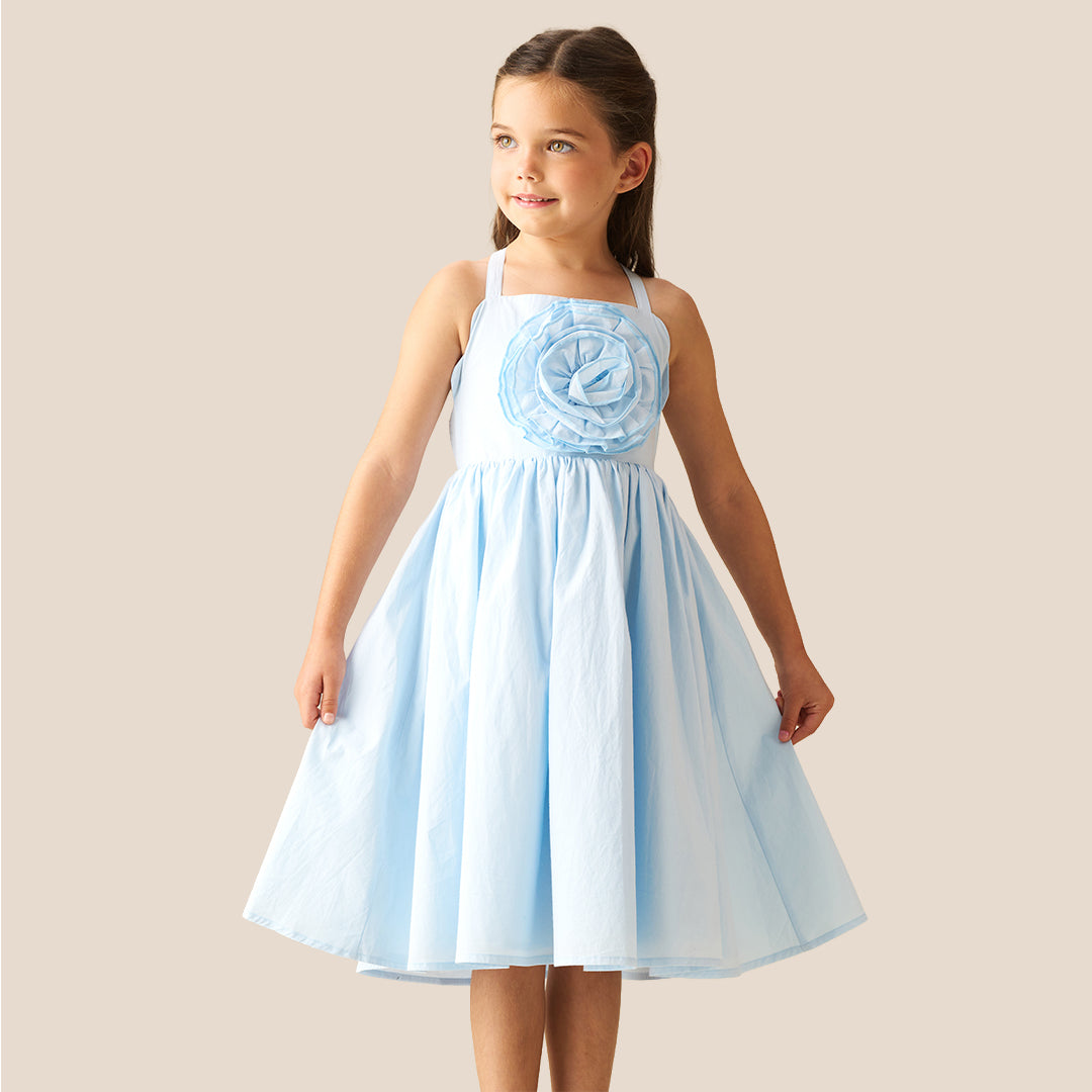 Allegra Corsage Scallop Swing Dress