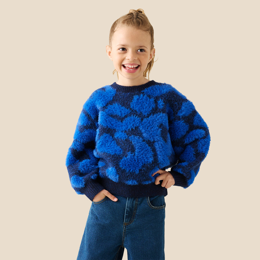 Angel & Rocket Girls Solid Blue Sweaters