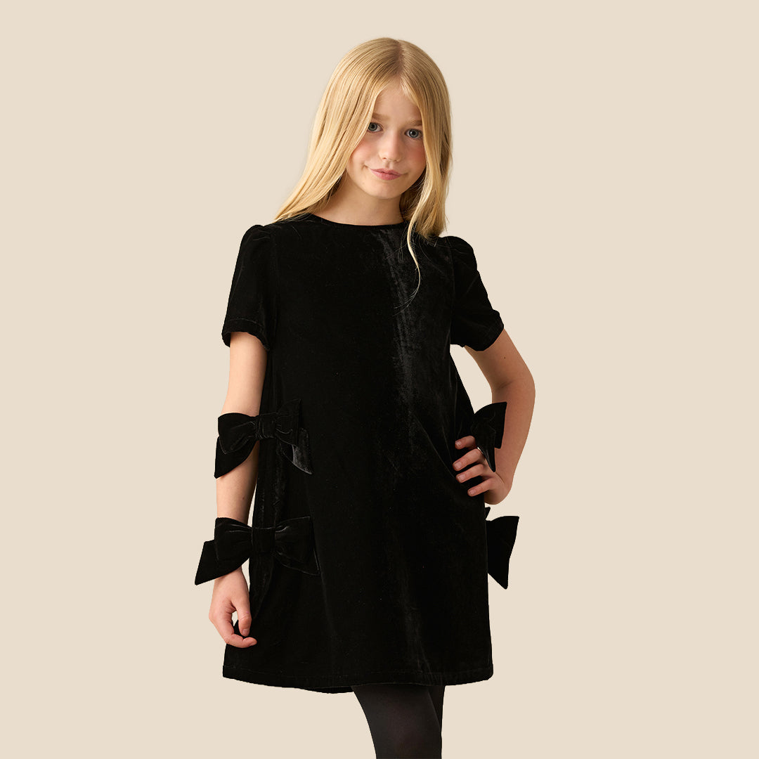 Angel & Rocket Girls Velvet Black Dresses
