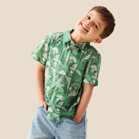 Boys Printed Green Shirts