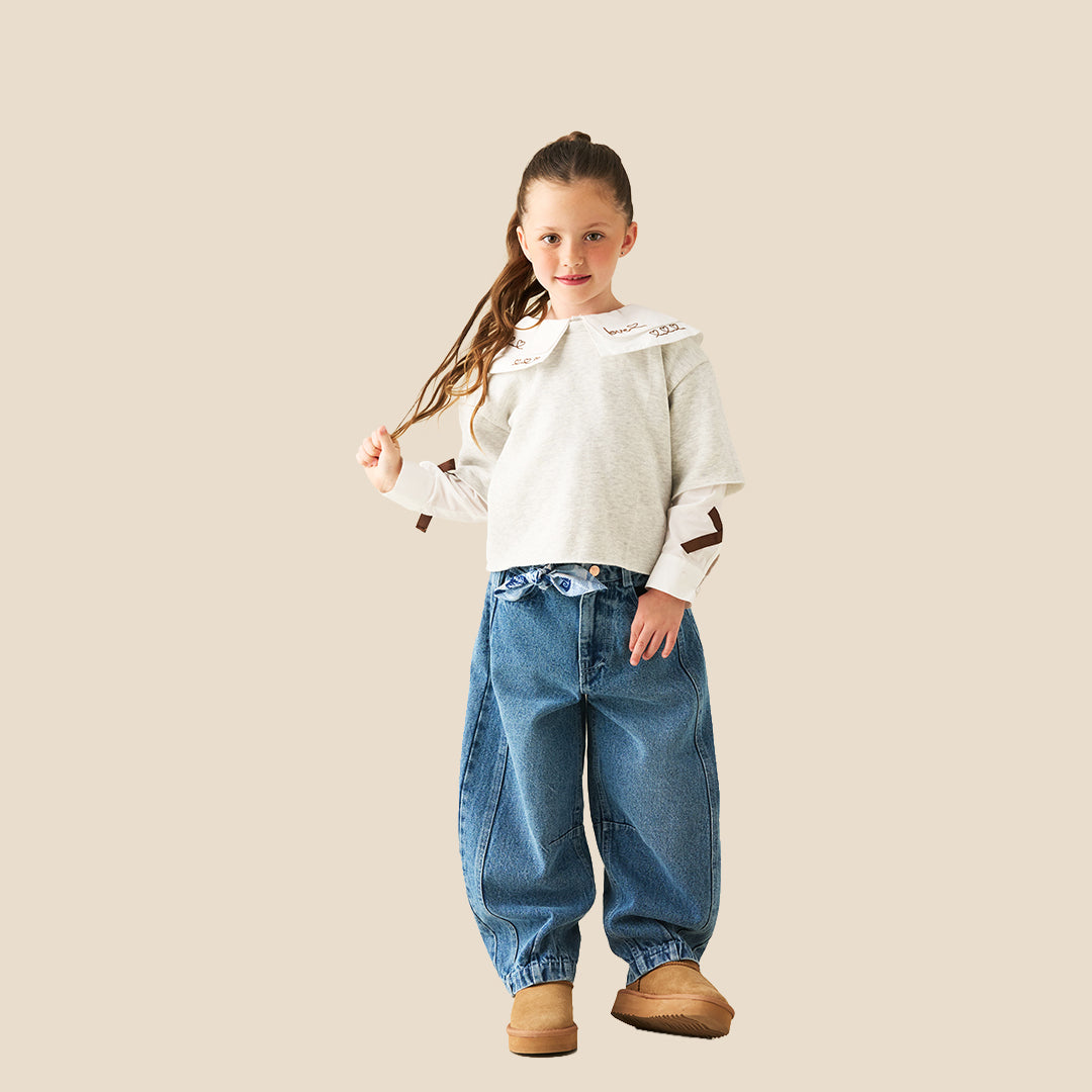 Girls Solid Blue Jeans - Angel & Rocket