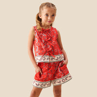 Ava Tie Front Bandana Print Top