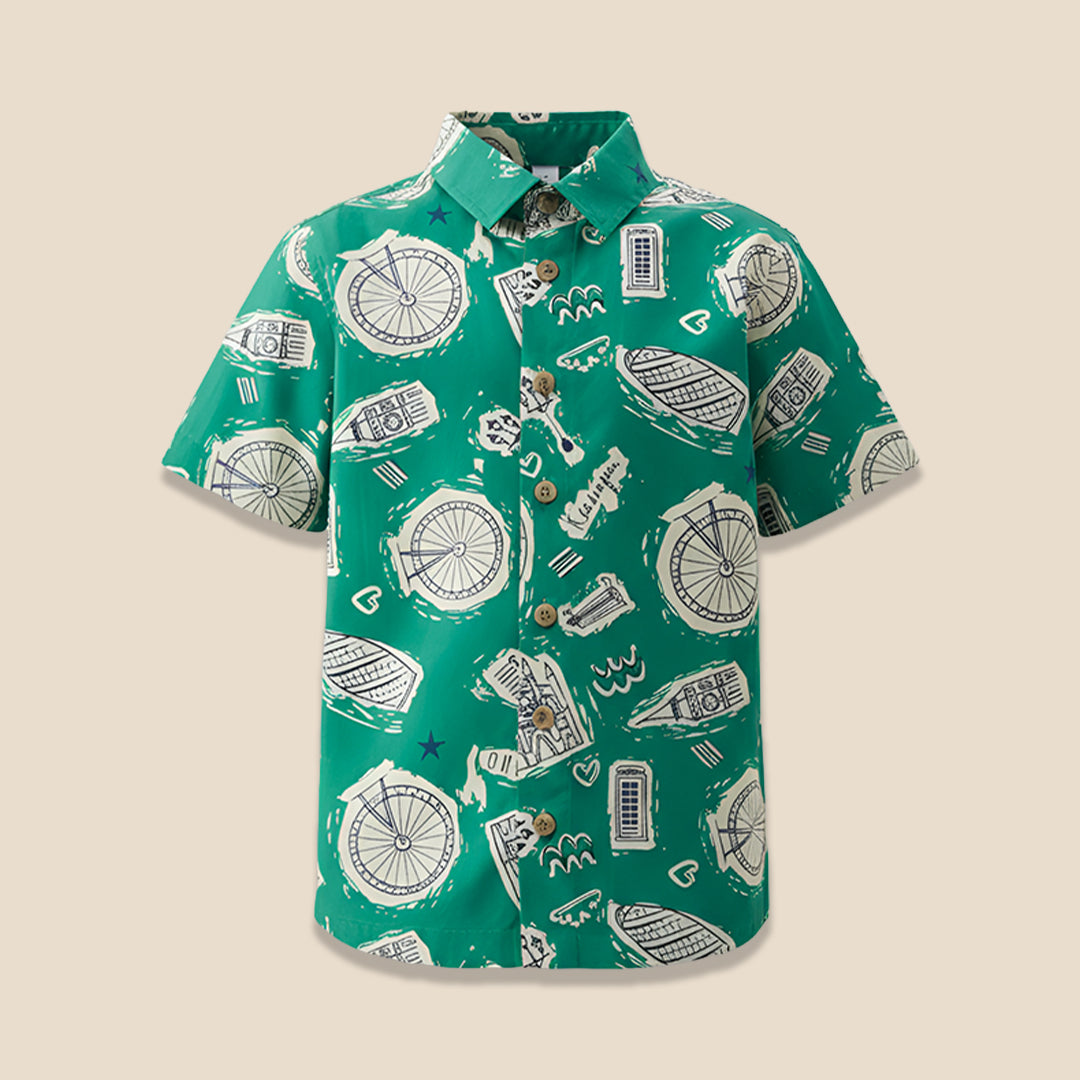 Damien City Print Shirt - Angel & Rocket