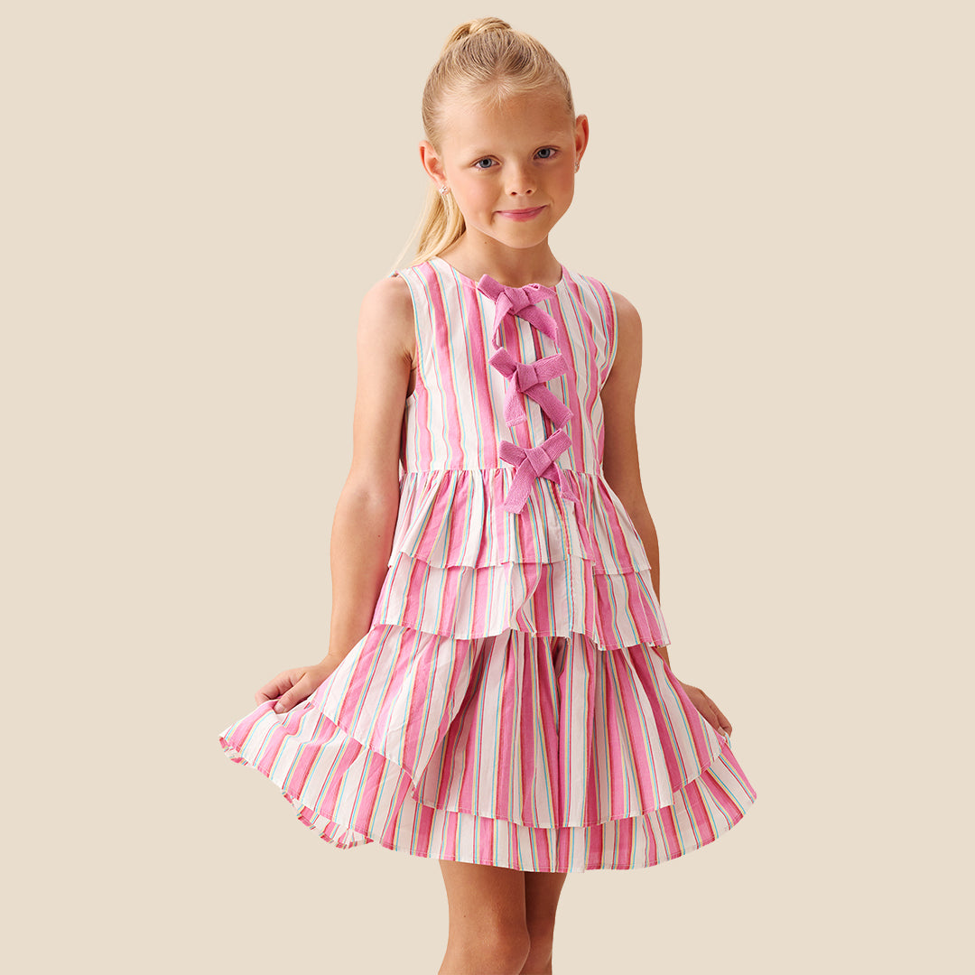 Tammy Stripe Tie Front Waistcoat Top - Angel & Rocket