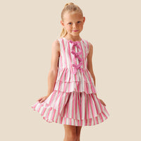 Tammy Stripe Tie Front Waistcoat Top