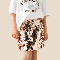 Natalia Pink Sequin A Line Mini Skirt