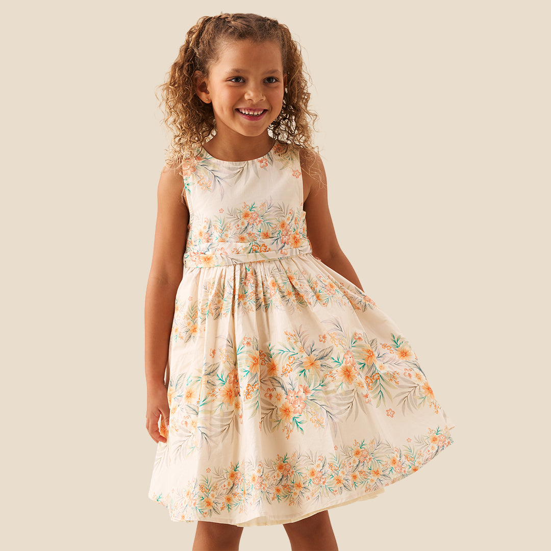 Primrose Print Stripe Sash Waist Dress - Angel & Rocket
