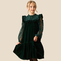 Amelia Velvet Frill Collar Dress