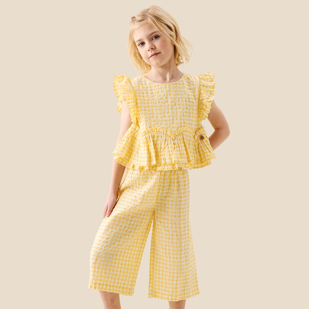 Lottie Gingham Top And Cropped Trousers - Angel & Rocket