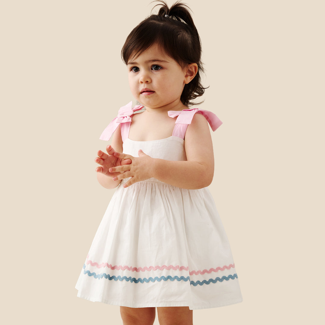 Kyra Ric Rac Trim Frill Dress