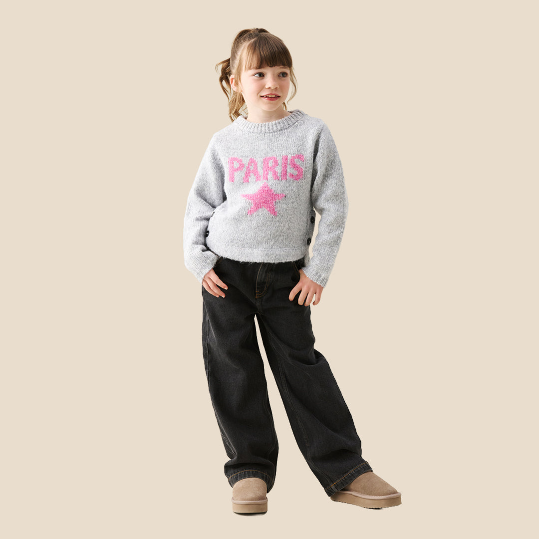 Angel & Rocket Girls Solid Navy Sweaters