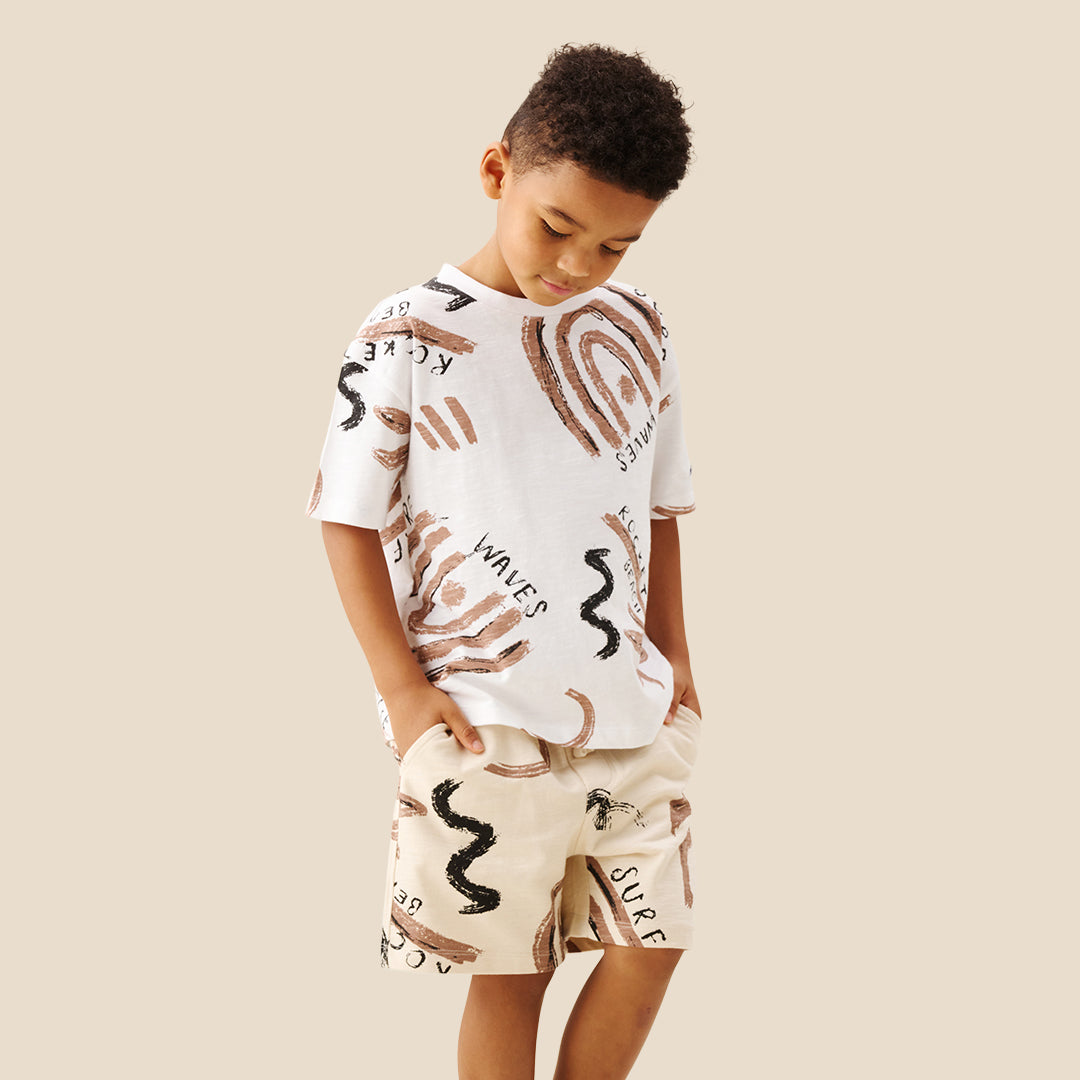 Kylo Oversized Palm Print T-Shirt & Short Set