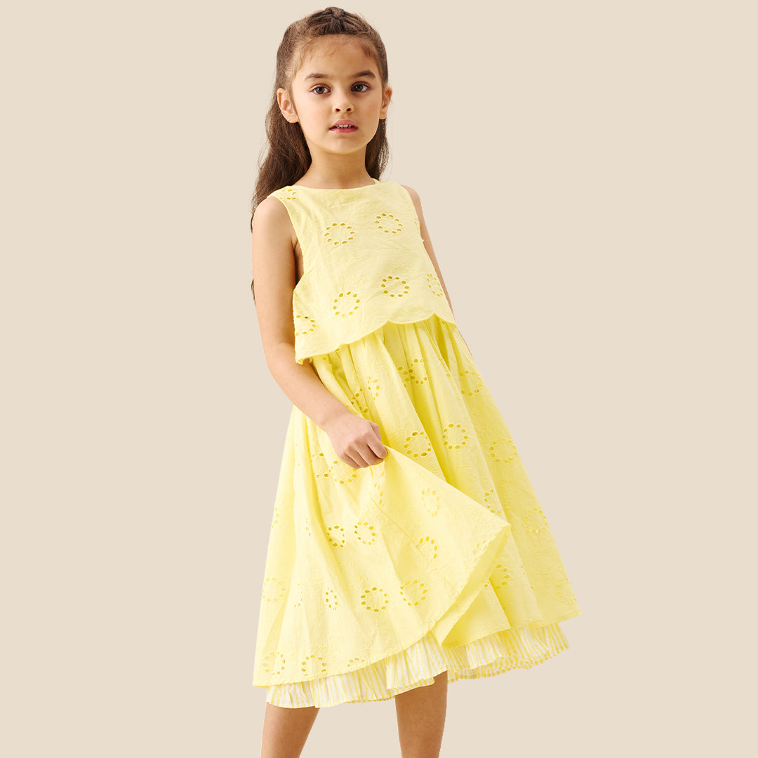 Natalie Broderie Bow Back Dress - Angel & Rocket