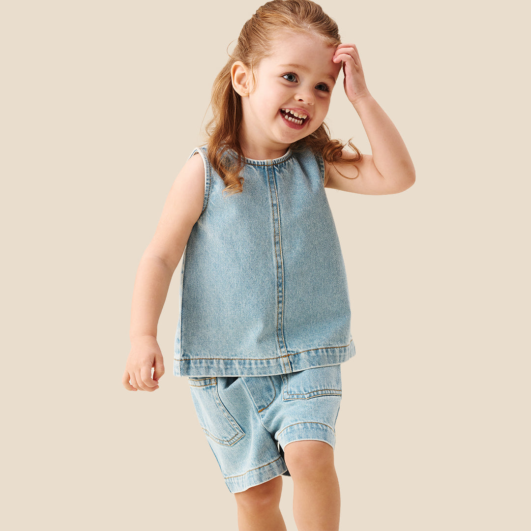 Sienna Denim Top & Short Set