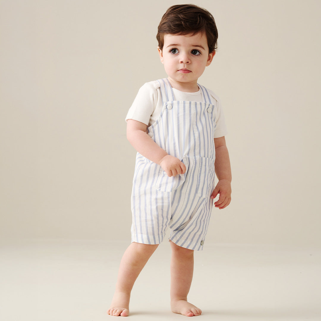 Ron Stripe Dungaree And Bodysuit Set