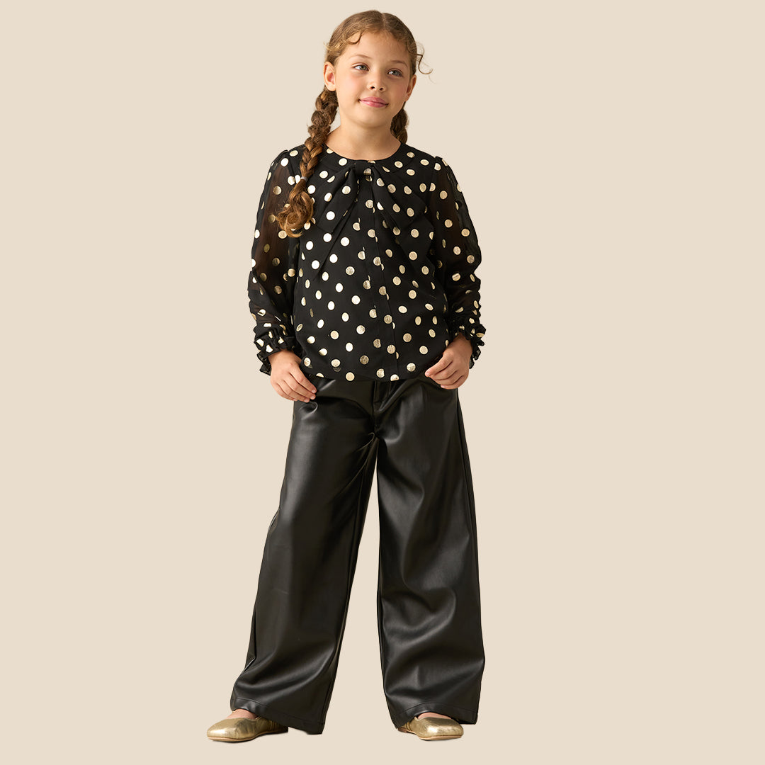 Angel & Rocket Girls Solid Black Trousers