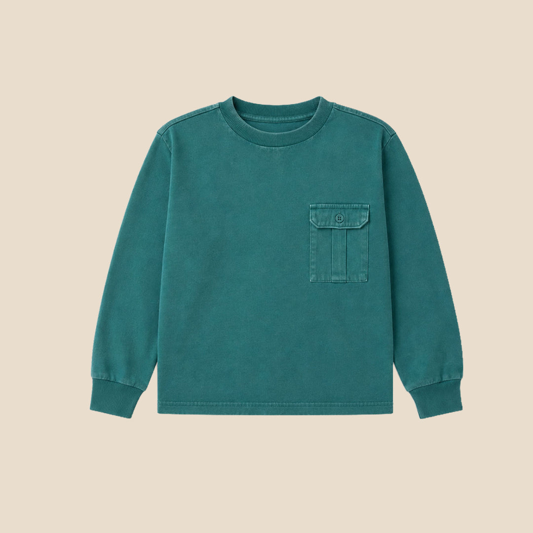 Boys Solid Blue Sweatshirts - Angel & Rocket