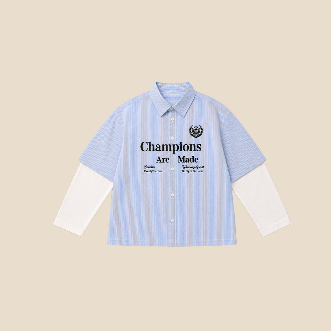 Boys Printed Blue Shirts - Angel & Rocket