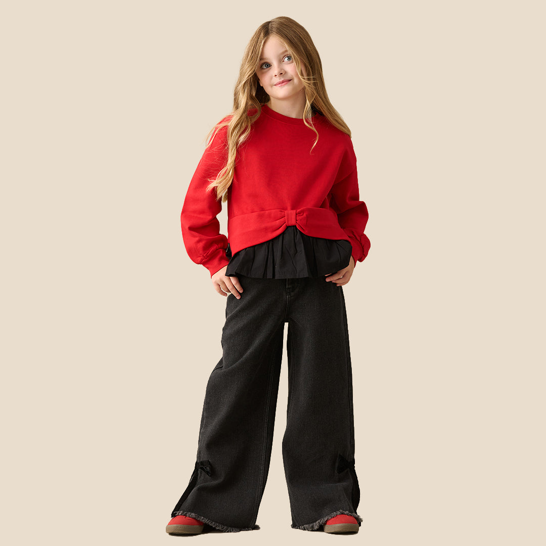 Angel & Rocket Girls Solid Red Sweatshirts