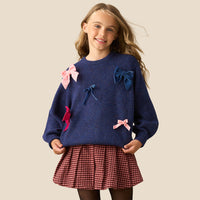 Freya Blue All Over Bow Knitted Jumper