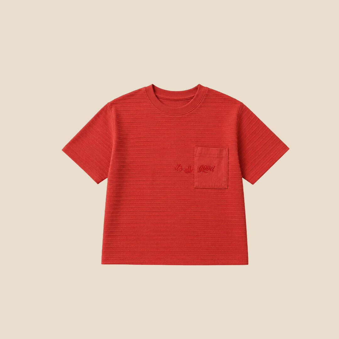 Angel & Rocket Boys Solid Orange T-Shirts