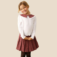 Zoe Woven Collar Long Sleeve Top