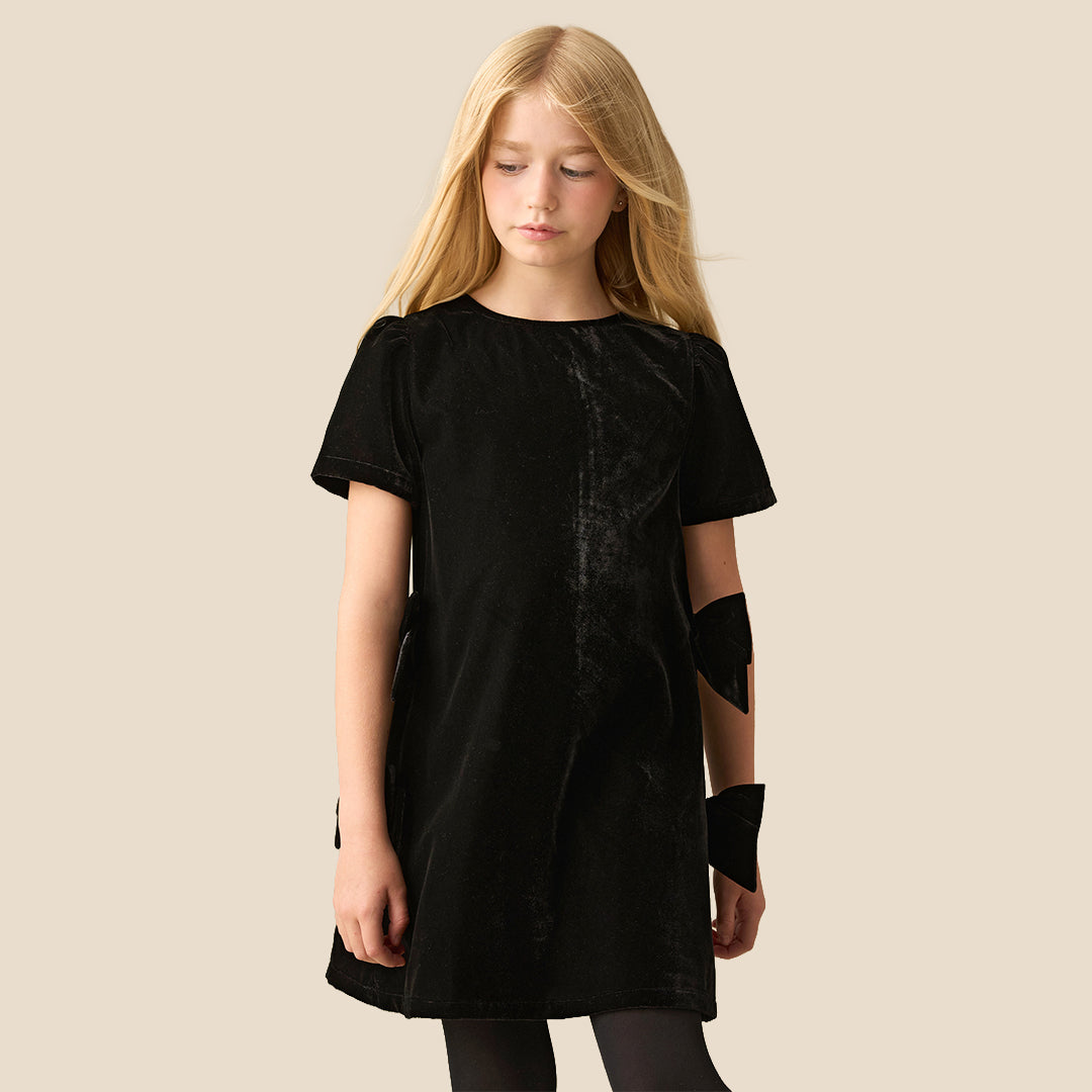 Angel & Rocket Girls Velvet Black Dresses