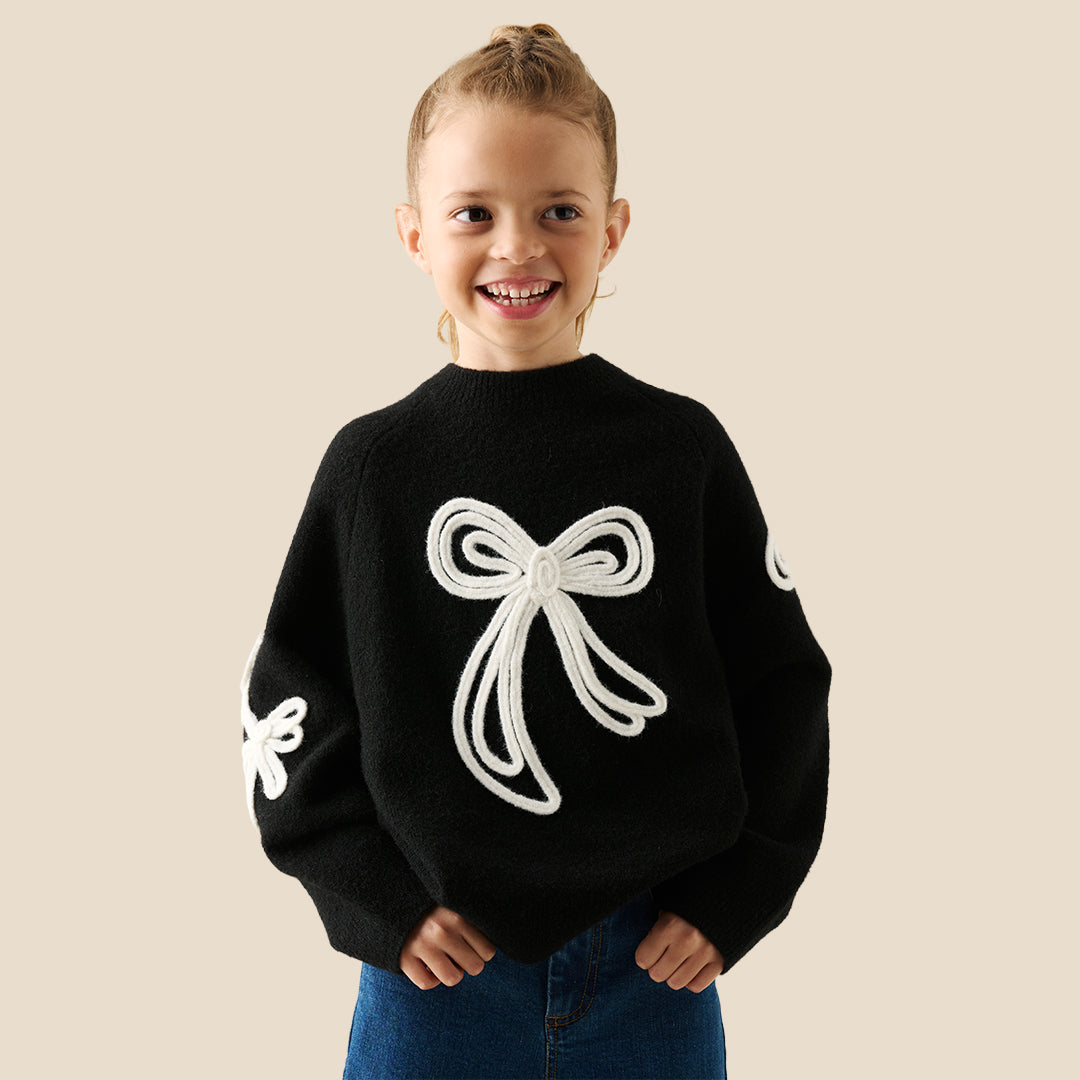 Angel & Rocket Girls Solid Black Sweaters
